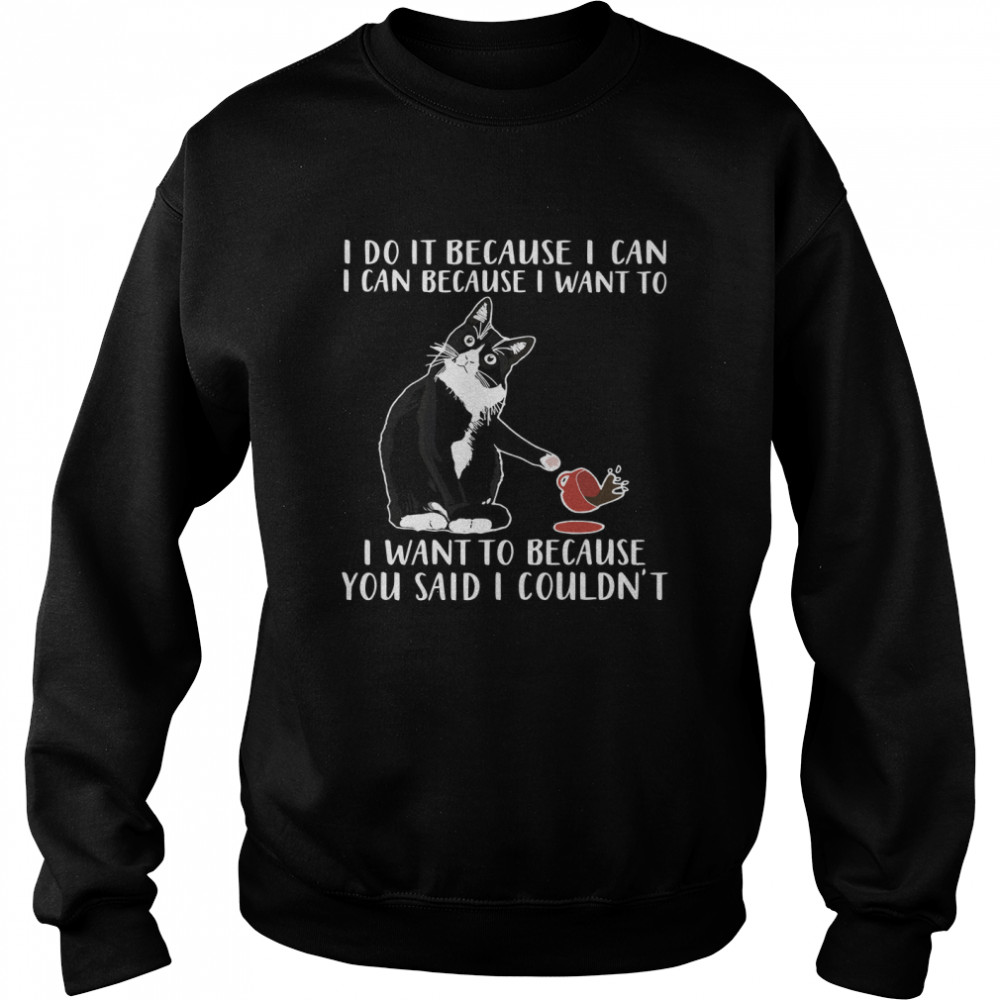 Cat I Do It Because I Can I Can Because I Want To I Want To Because You Said Unisex Sweatshirt