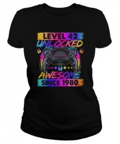 Level 42 Unlocked Awesome Since 1980 42nd Birthday Gaming T Shirt Classic Women's T-shirt