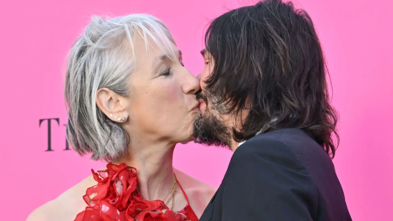 Keanu Reeves and girlfriend Alexandra Grant share rare public kiss